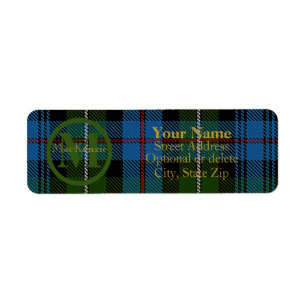 Scottish Clan MacKenzie Tartan Gold Name-Initial