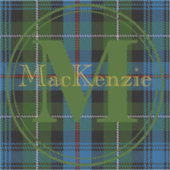 Scottish Clan MacKenzie Tartan Gold Name-Initial Aufkleber (Vorderseite)