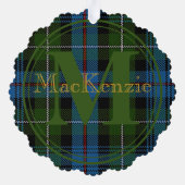 Scottish Clan MacKenzie Tartan Gold Name-Initial Ornament Karte (Rückseite)