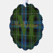 Scottish Clan MacKenzie Tartan Gold Name-Initial Ornament Karte (Links)