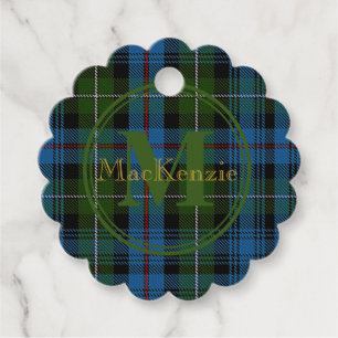 Scottish Clan MacKenzie Tartan Gold Name/Monogram Geschenkanhänger