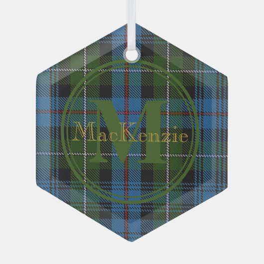 Scottish Clan MacKenzie Tartan Gold Name/Monogram Ornament Aus Glas (Vorderseite)