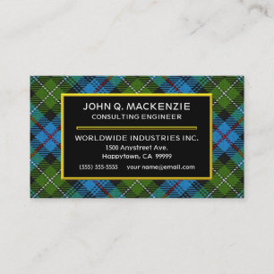 Scottish Clan MacKenzie Tartan Kariert Visitenkarte