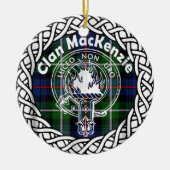 Scottish Clan MacKenzie Tartan und Wappen Keramik Ornament (Vorne)