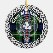 Scottish Clan MacKenzie Tartan und Wappen Keramik Ornament (Hinten)