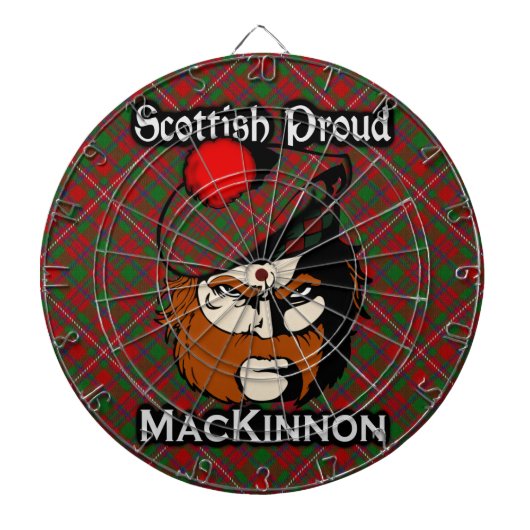 Scottish Clan MacKinnon Tartan Dartboard Dartscheibe (vorne)