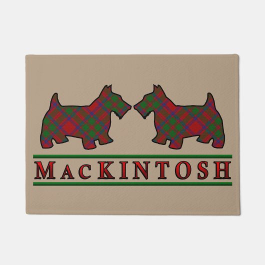 Scottish Clan MacKintosh Tartan Scottie Dogs Fußmatte (Vorderseite)