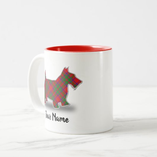 Scottish Clan MacKintosh Tartan Scottish Terrier Zweifarbige Tasse (Vorderseite Links)