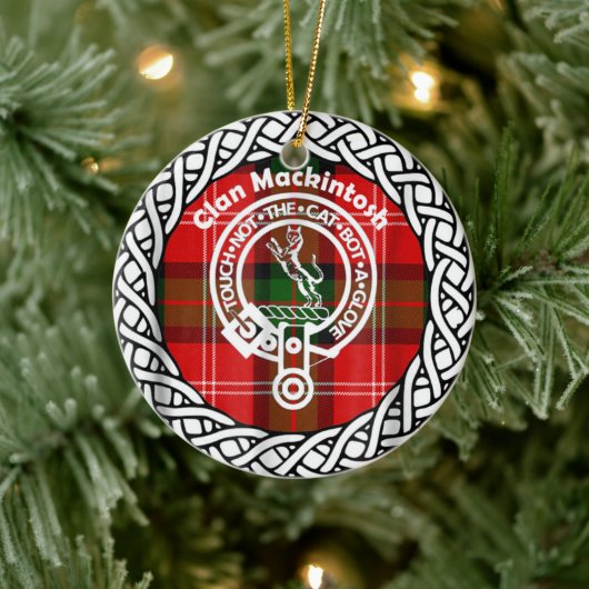 Scottish Clan Mackintosh Tartan und Wappen Keramik Ornament (Baum)