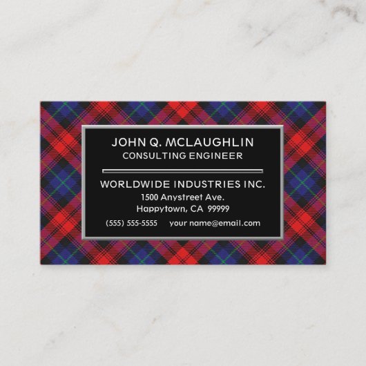 Scottish Clan MacLachlan Tartan Kariert Visitenkarte (Vorderseite)