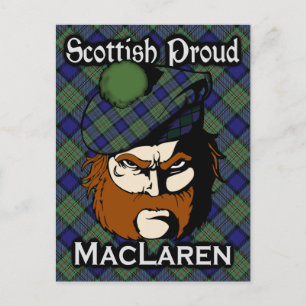 Scottish Clan MacLaren Tartan Postcard Postkarte