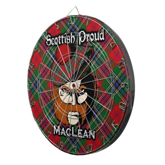 Scottish Clan MacLean Tartan Dartboard Dartscheibe (Vorderseite rechts)