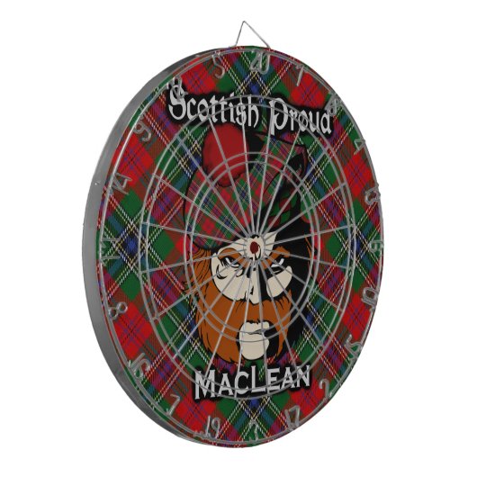 Scottish Clan MacLean Tartan Dartboard Dartscheibe (Vorderseite Links)