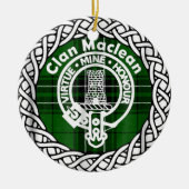 Scottish Clan Maclean Tartan und Wappen Keramik Ornament (Vorne)