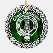 Scottish Clan Maclean Tartan und Wappen Keramik Ornament (Hinten)