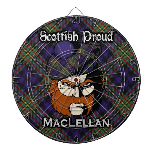 Scottish Clan MacLellan Tartan Dartboard Dartscheibe (vorne)