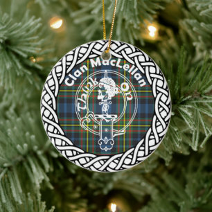 Scottish Clan MacLellan Tartan und Wappen Keramik Ornament