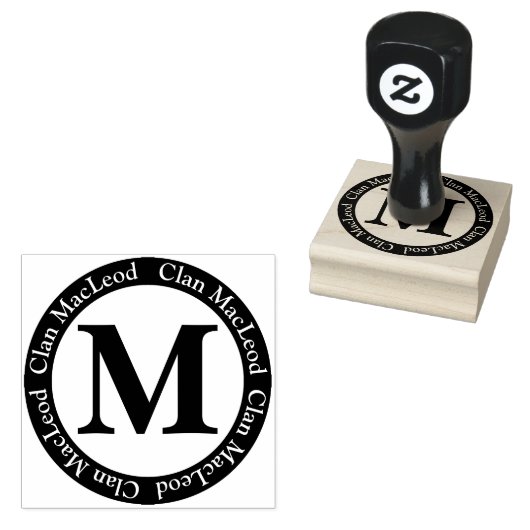 Scottish Clan MacLeod Letter M Monogram Gummistempel (Stempel)