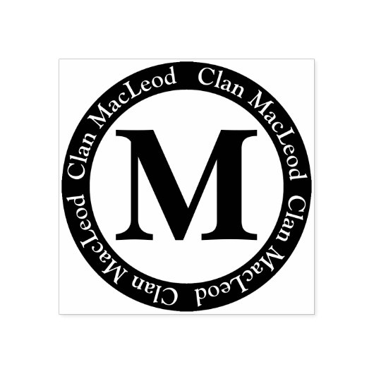 Scottish Clan MacLeod Letter M Monogram Gummistempel (Prägung)
