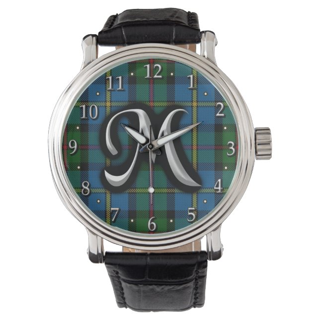 Scottish Clan MacLeod Monogram Tartan Armbanduhr (Vorderseite)