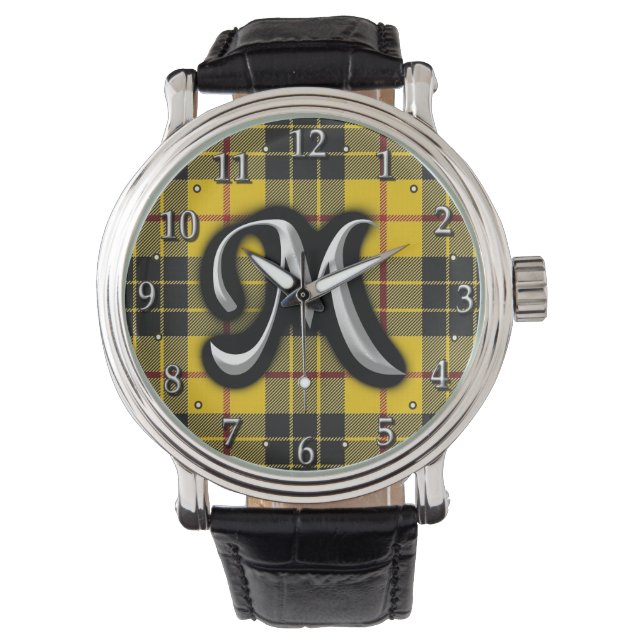 Scottish Clan MacLeod Monogram Tartan Armbanduhr (Vorderseite)