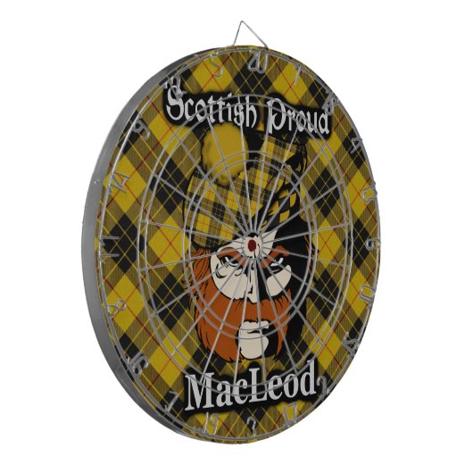 Scottish Clan MacLeod Tartan Dartboard Dartscheibe (Vorderseite Links)