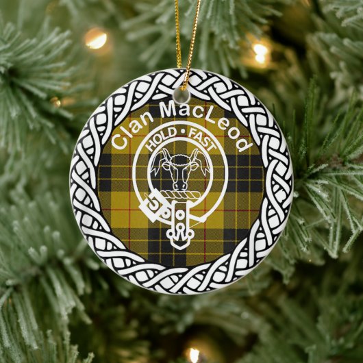 Scottish Clan MacLeod Tartan und Wappen Keramik Ornament (Baum)