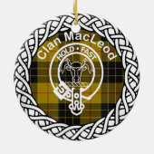 Scottish Clan MacLeod Tartan und Wappen Keramik Ornament (Hinten)