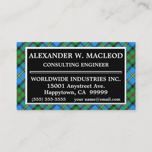 Scottish Clan MacLeod von Harris Tartan Kariert Visitenkarte (Vorderseite)