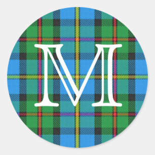 Scottish Clan MacLeod von Harris Tartan Monogram Runder Aufkleber