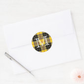 Scottish Clan MacLeod von Lewis Tartan Monogram Runder Aufkleber (Umschlag)