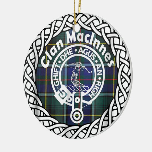 Scottish Clan Maclnnes Tartan und Wappen Keramik Ornament (Links)