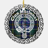 Scottish Clan Maclnnes Tartan und Wappen Keramik Ornament (Hinten)