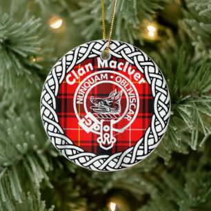 Scottish Clan Maclver Tartan und Wappen Keramik Ornament
