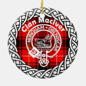 Scottish Clan Maclver Tartan und Wappen Keramik Ornament (Hinten)
