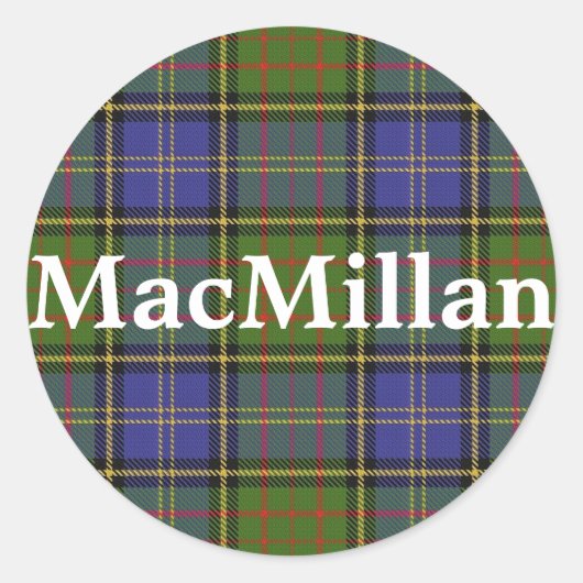 Scottish Clan MacMillan Tartan Kariert Runder Aufkleber (Vorderseite)