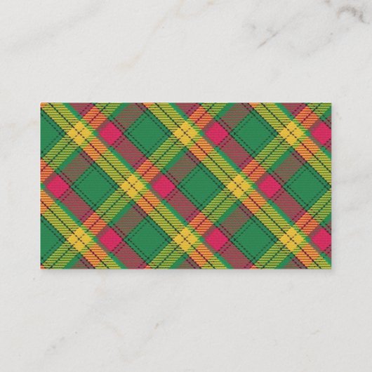 Scottish Clan MacMillan Tartan Kariert Visitenkarte (Rückseite)