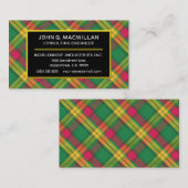 Scottish Clan MacMillan Tartan Kariert Visitenkarte (Vorne/Hinten)