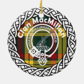 Scottish Clan MacMillan Tartan und Wappen Keramik Ornament (Hinten)
