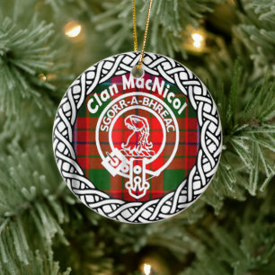 Scottish Clan MacNicol Tartan und Wappen Keramik Ornament