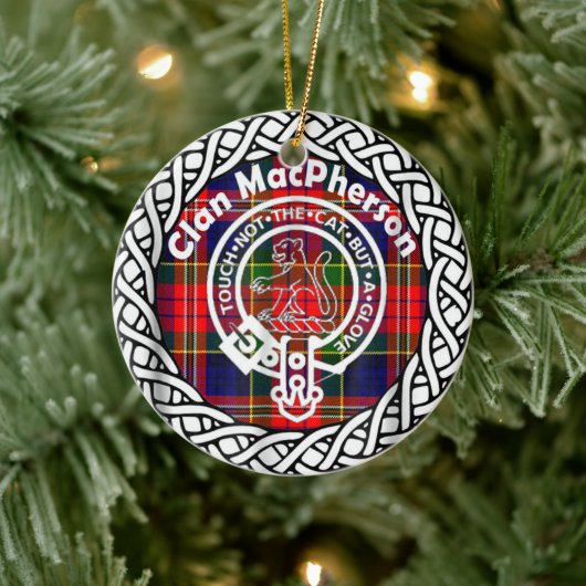 Scottish Clan MacPherson Tartan und Wappen Keramik Ornament (Baum)