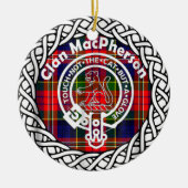 Scottish Clan MacPherson Tartan und Wappen Keramik Ornament (Vorne)