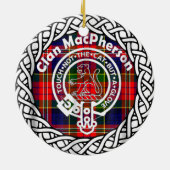 Scottish Clan MacPherson Tartan und Wappen Keramik Ornament (Hinten)