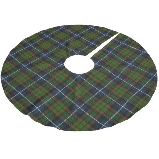 Scottish Clan MacRae Hunting Tartan Polyester Weihnachtsbaumdecke (Schrägansicht)
