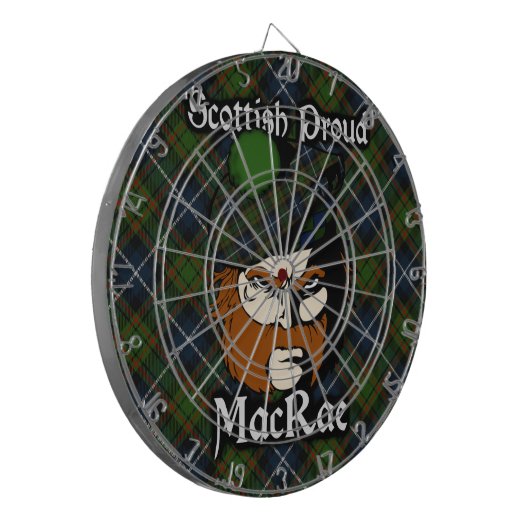 Scottish Clan MacRae Tartan Dartboard Dartscheibe (Vorderseite Links)