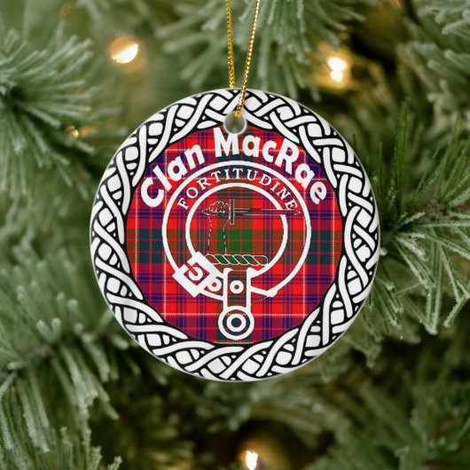 Scottish Clan MacRae Tartan und Wappen Keramik Ornament (Baum)
