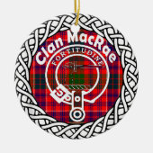 Scottish Clan MacRae Tartan und Wappen Keramik Ornament (Vorne)