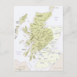 Scottish Clan Map of Scotland Postkarte