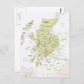 Scottish Clan Map of Scotland Postkarte (Vorne/Hinten)