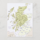 Scottish Clan Map of Scotland Postkarte (Vorderseite)